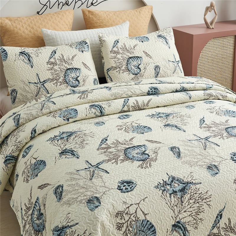Vintage Rose Reversible Quilt Set, Bedspread, Coverlet