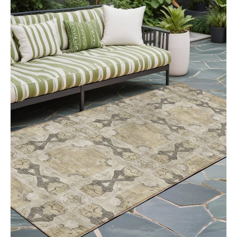 Pax Graceful Floral Weather Resistant Blended Style Runner Outdoor Rug - 8' Runner - Multi