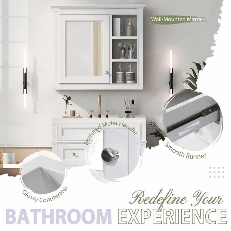 30'' Bathroom Vanity Set with Mirror Cabinet