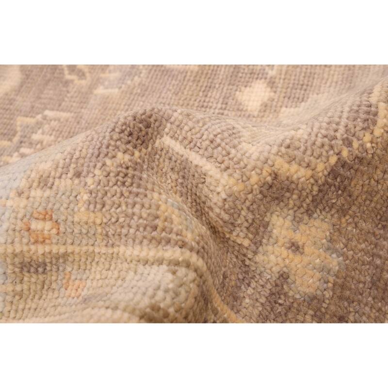 ECARPETGALLERY Hand-knotted Kavya Oushak Dark Grey Wool Rug - 8'11 x 11'11