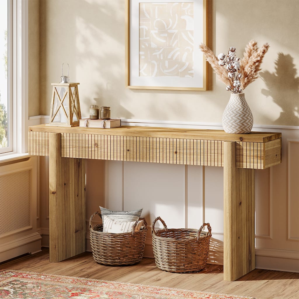 55-Inch Rustic Solid Wood Console Table