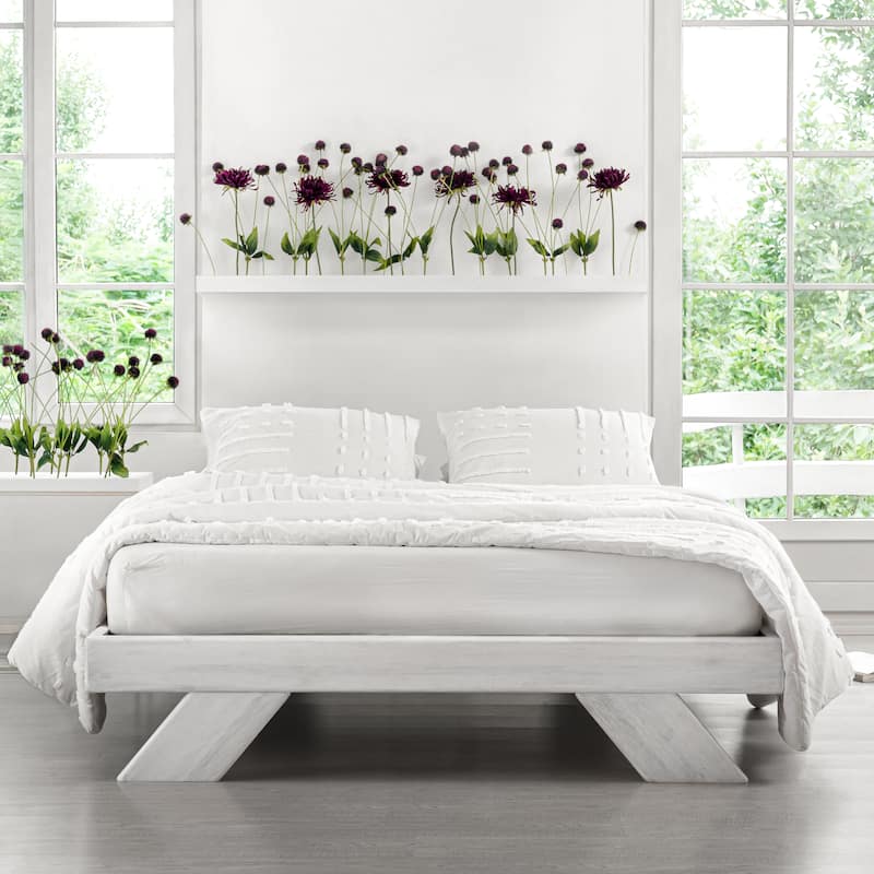 MH London Etna Platform Queen Size Bed - Whitewash
