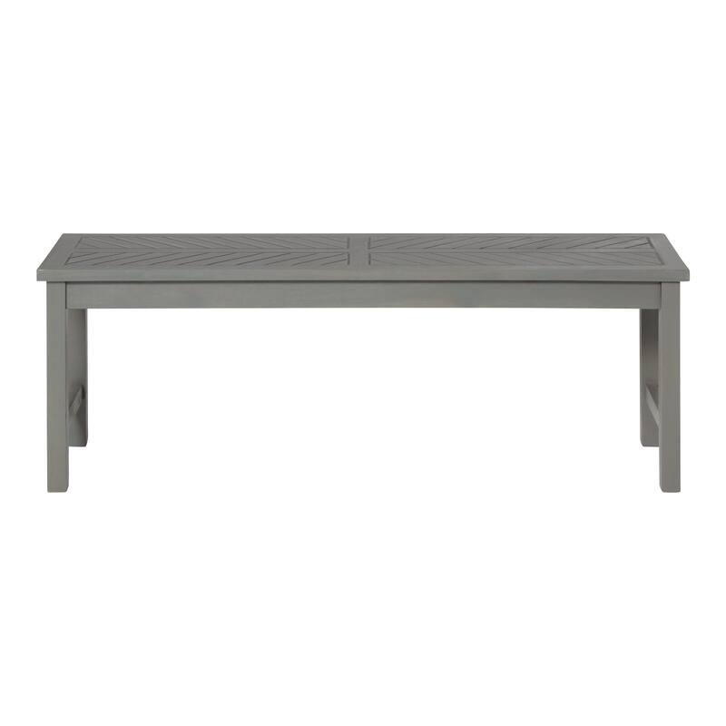 Walker Edison Elephant Point Acacia Wood Chevron Bench