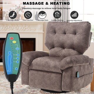 Overstuffed Rocker Recliner Chair with Massage and Heat - Bed Bath ...