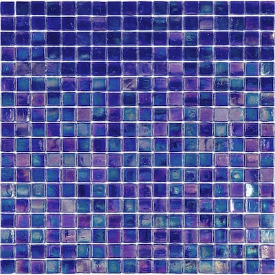 Apollo tile 12" x 12" Skosh Glossy Shimmer Cobalt Blue Glass Tile (18.69 sq ft/case) - 20 Pack
