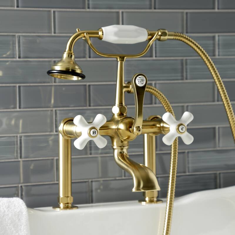 Kingston Brass Aqua Vintage Deck Mounted Clawfoot Tub Filler with