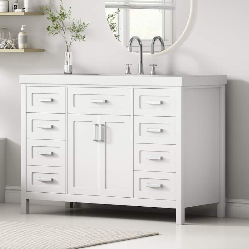 48" Classic Bathroom Vanity with Sink, Soft-Closing Doors & 8 Drawers