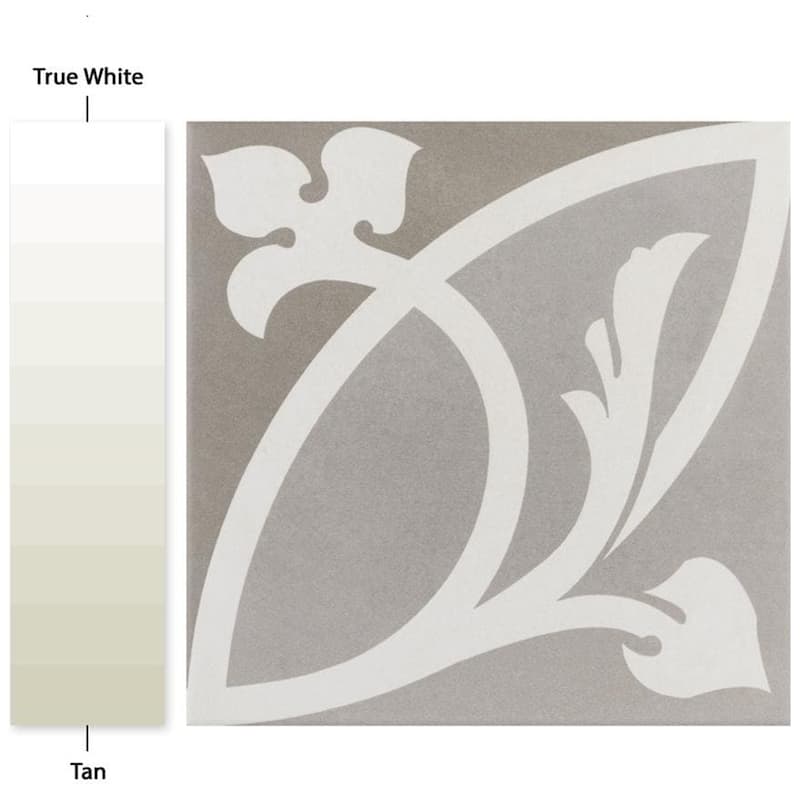 Merola Tile Caprice Liberty Taupe Encaustic 7.86" x 7.86" Porcelain Floor and Wall Tile