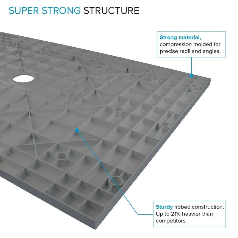 Transolid FZSDT6036 59-1/8" x 36-1/2" Rectangular Shower Base with