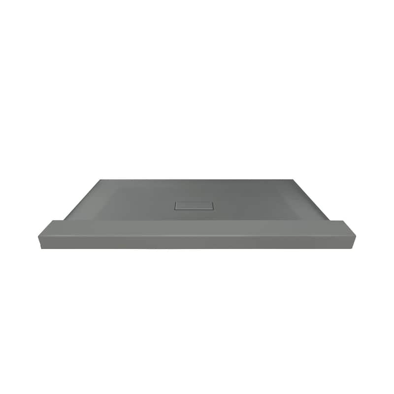 Transolid FZST6040C 59-1/8" x 40-1/2" Rectangular Shower Base with - Dark Grey