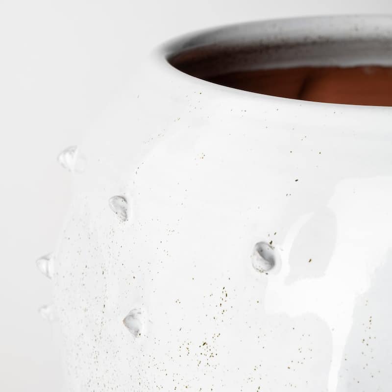 Julian White Ceramic Spoked Vase (Small)