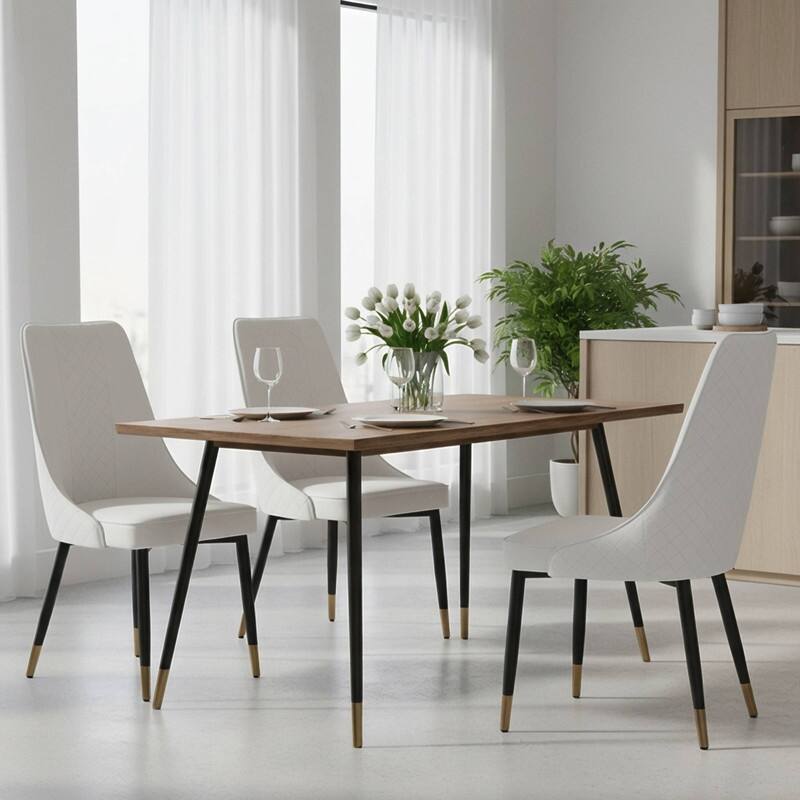 Allure Dining Chairs with Fabric/Leather Seat and Black Oak Wood Legs