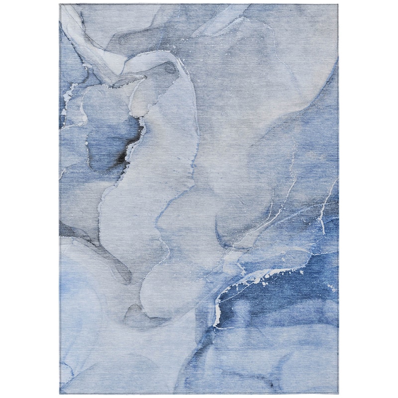 Machine Washable Indoor/ Outdoor Abstract Chantille Rug