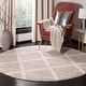 preview thumbnail 50 of 67, SAFAVIEH New York Shag Friedliese Trellis 1.2-inch Thick Rug 6'7" Round - Light Grey/Ivory - Round