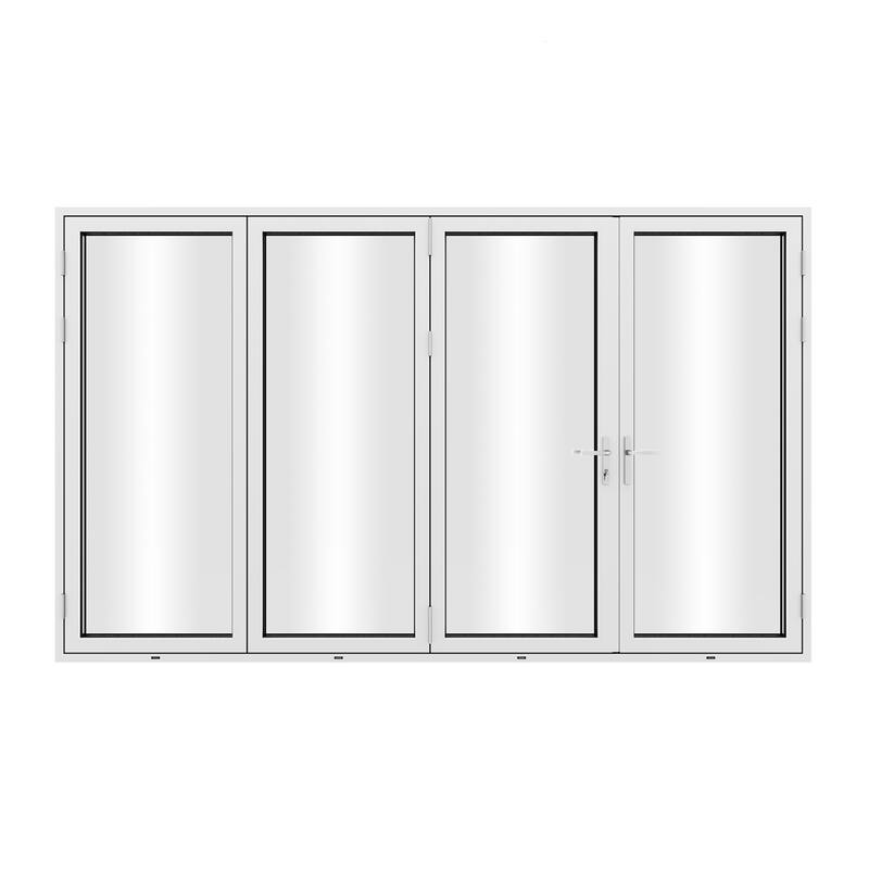 KaMic 120" x 80" 4-Panel Aluminum Patio Folding Door Right to Left-Outswing