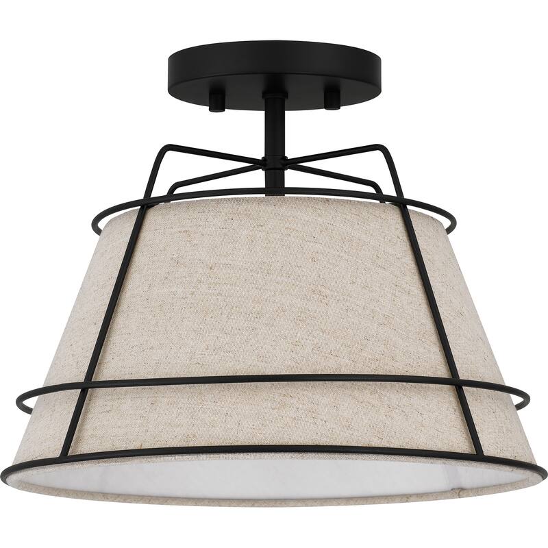 Burbidge 1-Light Matte Black Semi-Flush Mount - Matte Black