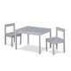 preview thumbnail 1 of 19, Compact 3-Piece Solid Wood Kids Table and Two Chair Set for Playroom or Study Area Grey