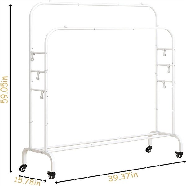 Garment Rack with Wheels Clothing Rack for Hanging Clothes - 15.78