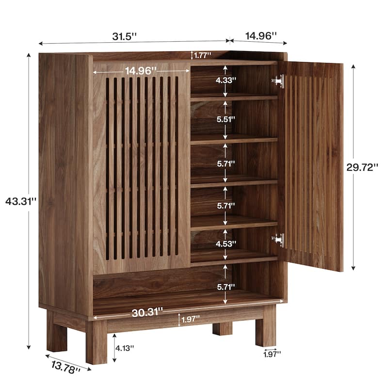 24 Pairs Shoe Storage Cabinet with Door for Entryway Living Room