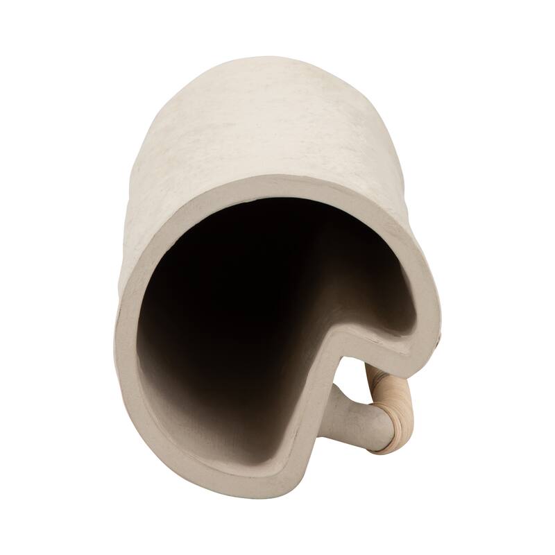 Sagebrook Home Ivory Omix Crafted Vase W Handle