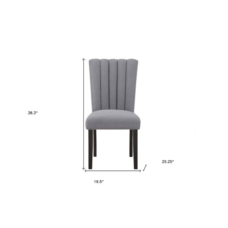 HomeRoots Gray Upholstered Tufted Velvet Dining Side Chair - 19.50 in. x 38.30 in. x 25.25 in.