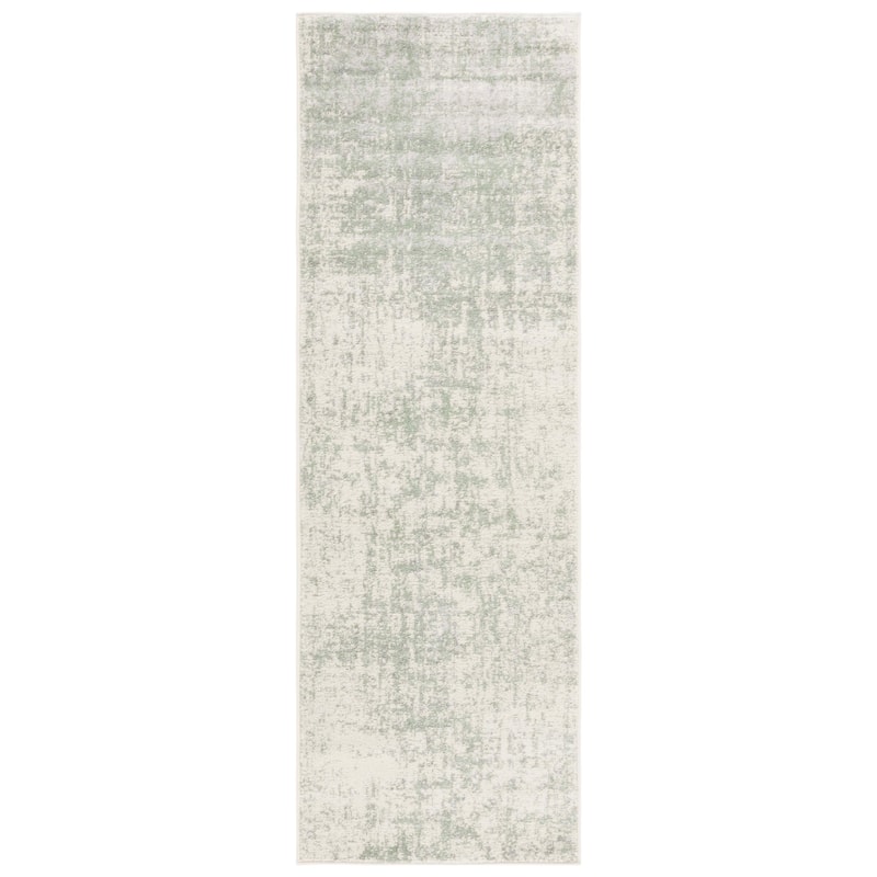 SAFAVIEH Adirondack Guillerma Modern Abstract Distressed Rug - 2'6" x 6' Runner - Sage/Ivory