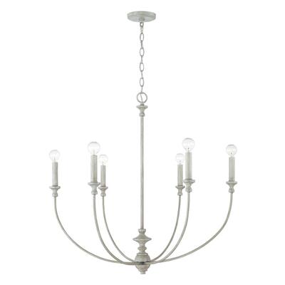 Penelope 31" 6-light Painted Grey Chandelier