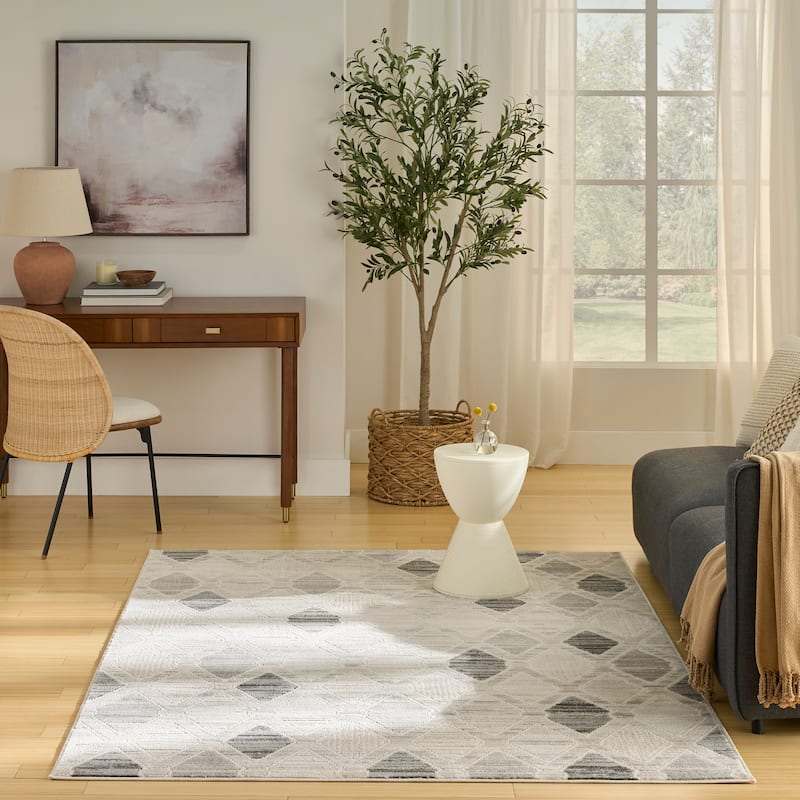 Nourison Serenity Home Indoor only Beige Geometric Area Rug