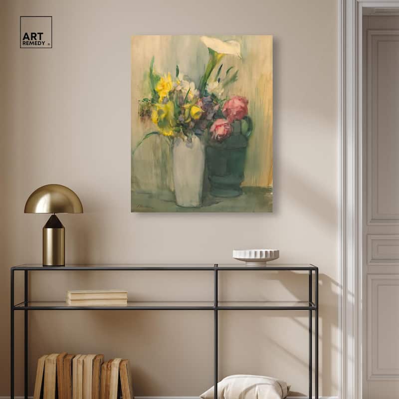 Flowers by Julian Alden Weir Canvas by Art Remedy, Gallery Wrapped