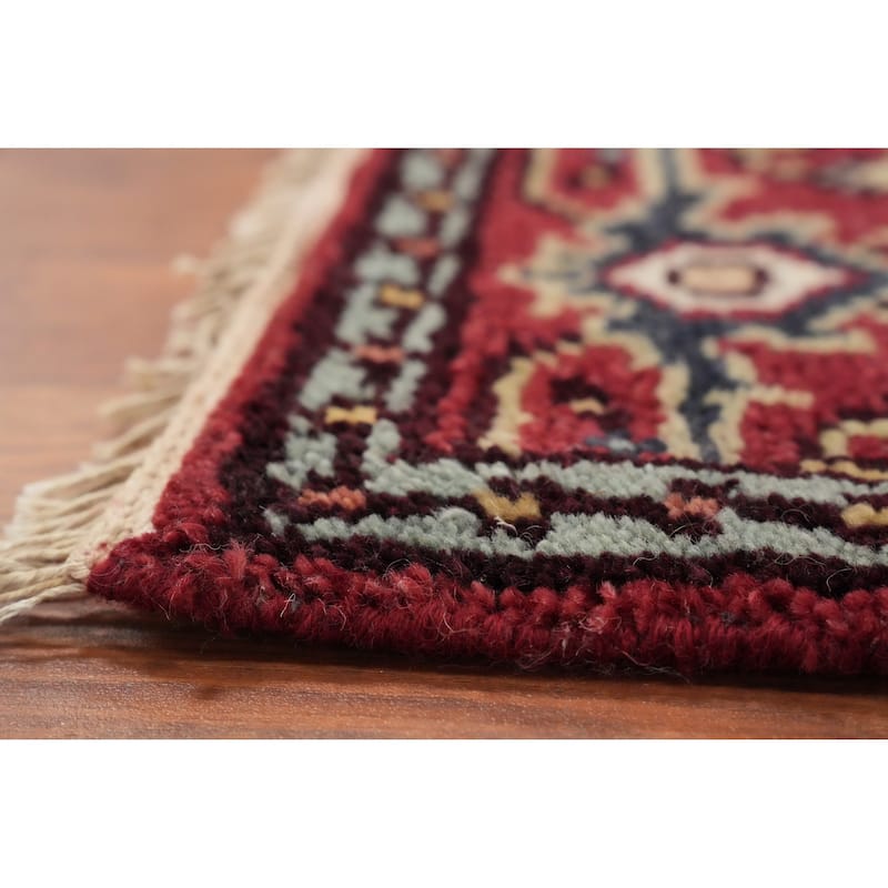 Hand Knotted Oriental 100% Wool Carpet Traditional Medallion Beige & Ivories Heriz (serapi) Area Rug - 6' 1'' X 4' 0''