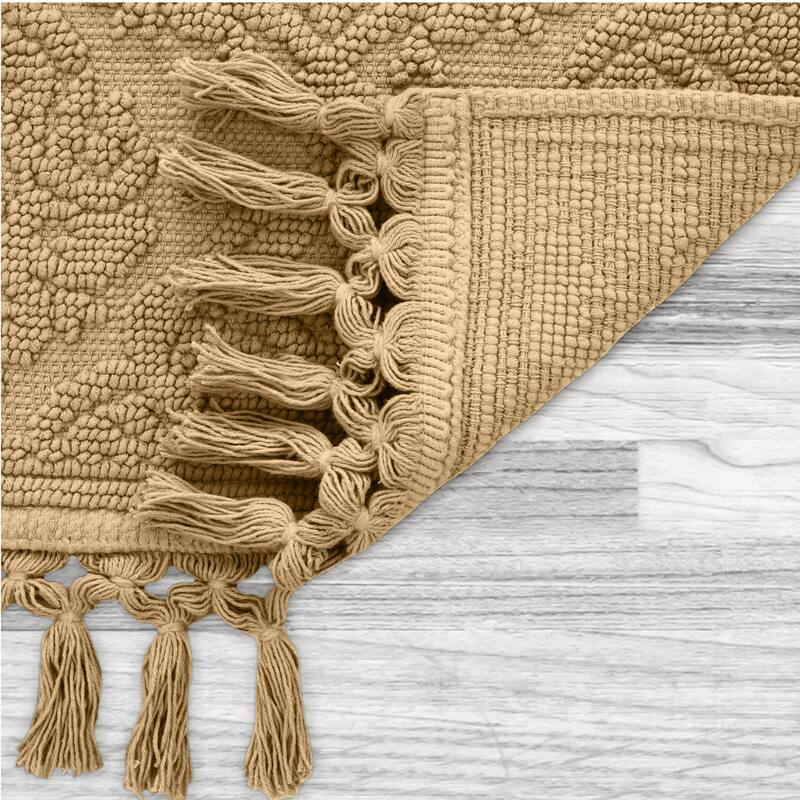 Jean Pierre Ricardo Cotton Fringe 2-Piece Bath Rug Set