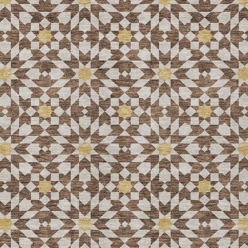 HomeRoots Floral Medallion Transitional Rectangle Outdoor Rug