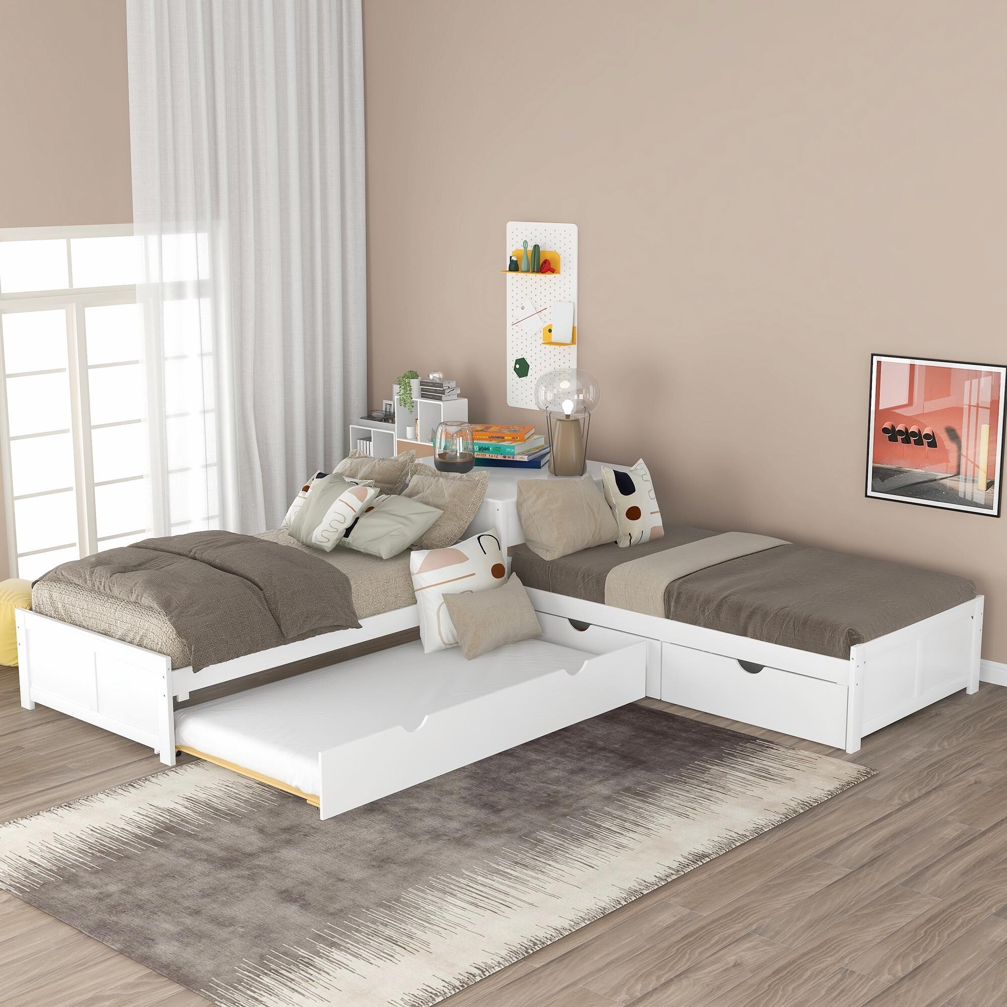 Twin Size L Shaped Bunk Kids Beds Bed Bath Beyond