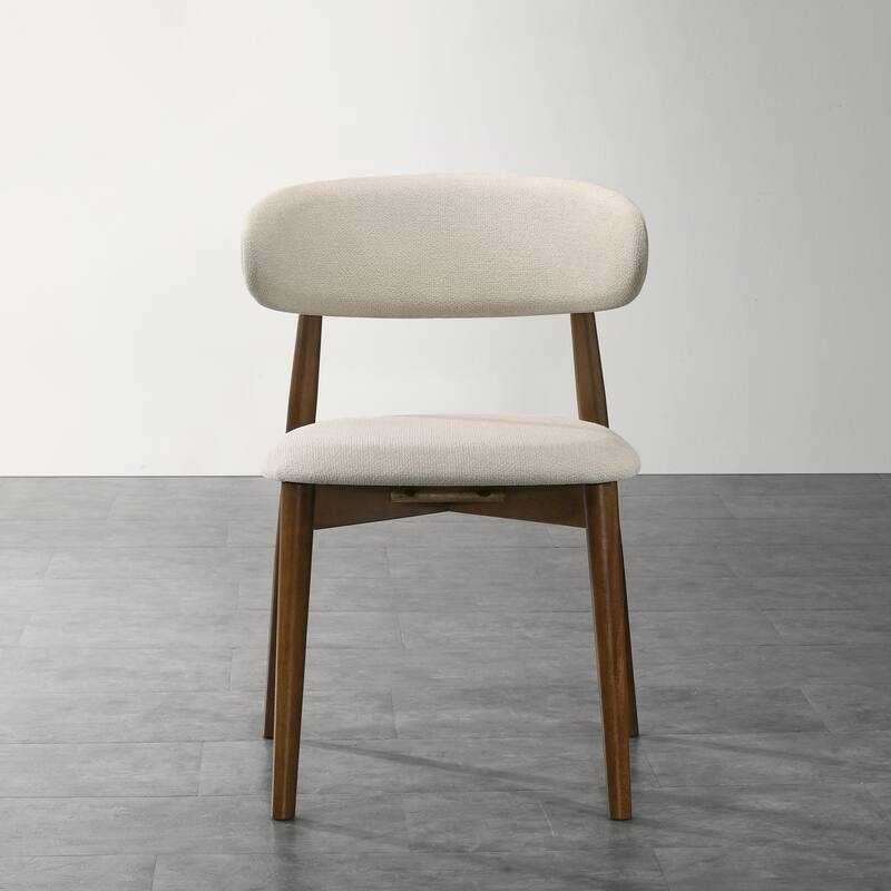 Roundhill Furniture Arnott Upholstered Dining Chairs, Set of 2, Walnut Finish.