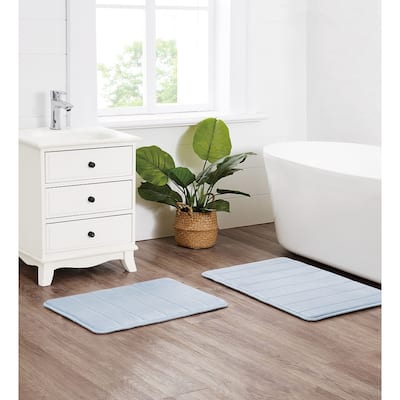 Truly Soft 2 Pack Solid Memory Foam Bath Rug