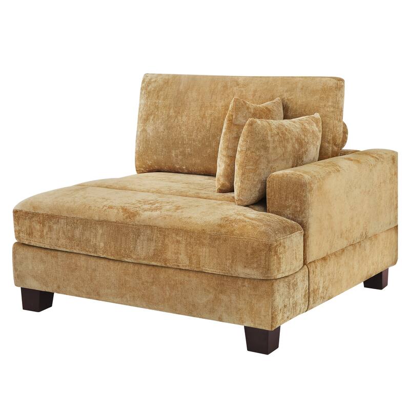 88"W 3-Seater Sofa Chenille Upholstered Couch Modern Loveseat Sofa Wooden Frame Sofa for Living Room