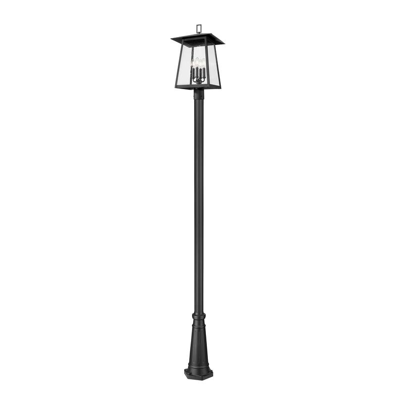 Rainer 4 Light Outdoor Post Mounted Fixture in Black