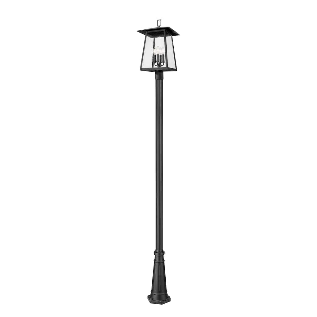 Rainer 4 Light Outdoor Post Mounted Fixture in Black