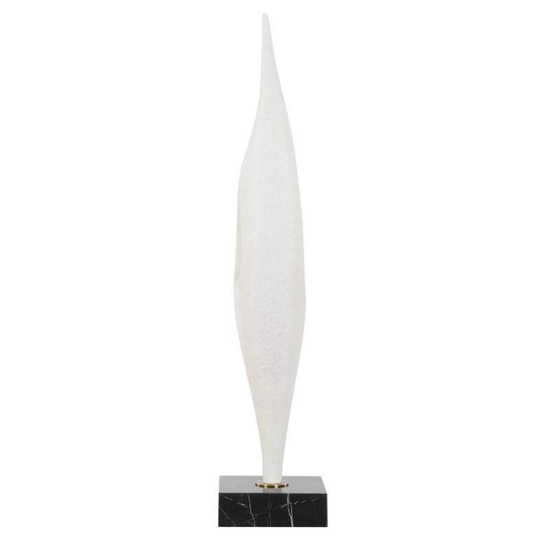Uttermost Fluid Drop White Stone Sculpture - 5.00 W x 24.25" H x 5.00" D