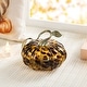 preview thumbnail 3 of 22, Glitzhome Gold Handle Amber Dots Glass Pumpkin for Fall Thanksgiving Decorating