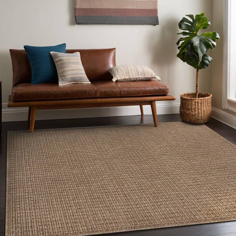 Easy Jute Natural Rug Solid Washable Durable Outdoor Indoor Area Rugs