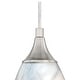 preview thumbnail 8 of 7, Milano Satin Nickel Mini Pendant Ceiling Light Gray White Glass - 4.75-in W x 9.75-in H x 4.75-in D