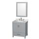 Option Gray / White Carrara Marble Top / Brushed Chrome
