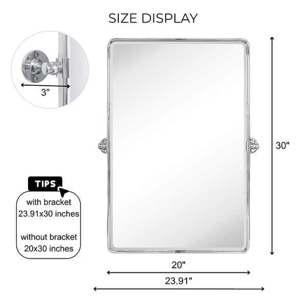 dimension image slide 24 of 25, TEHOME Woodvale Rectangle Vertical Metal Wall Mirrors