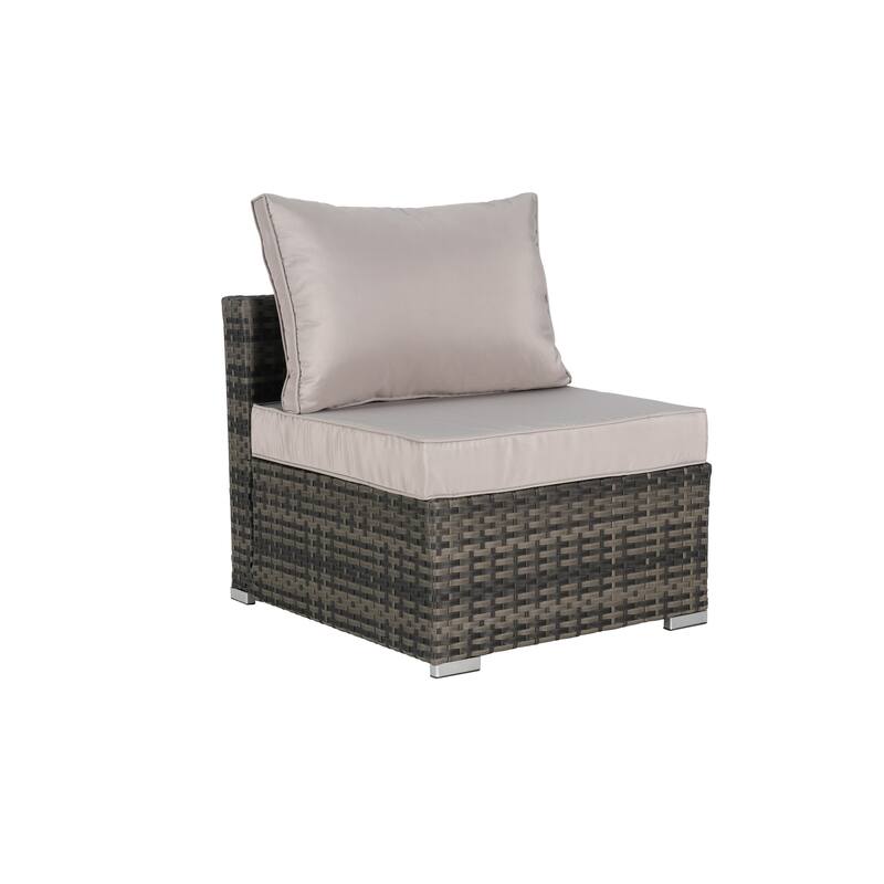 8-Piece Sectional Sofa Set with Washable Cushions & Glass Table