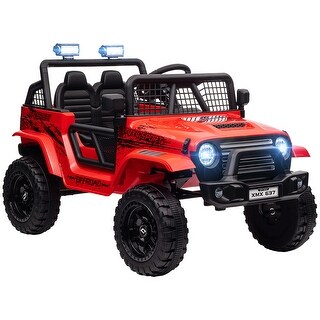 12V Kids Ride-On Car with Adjustable Speed, Remote Control, Music & Parental Control - Red