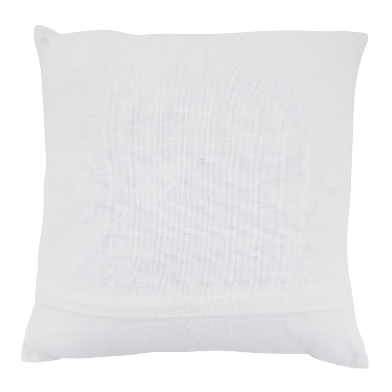 Embroidered Wave Cotton Throw Pillow - Textured Swirl Stitch Design for Sofa, Bed & Accent Styling, 18"x18"