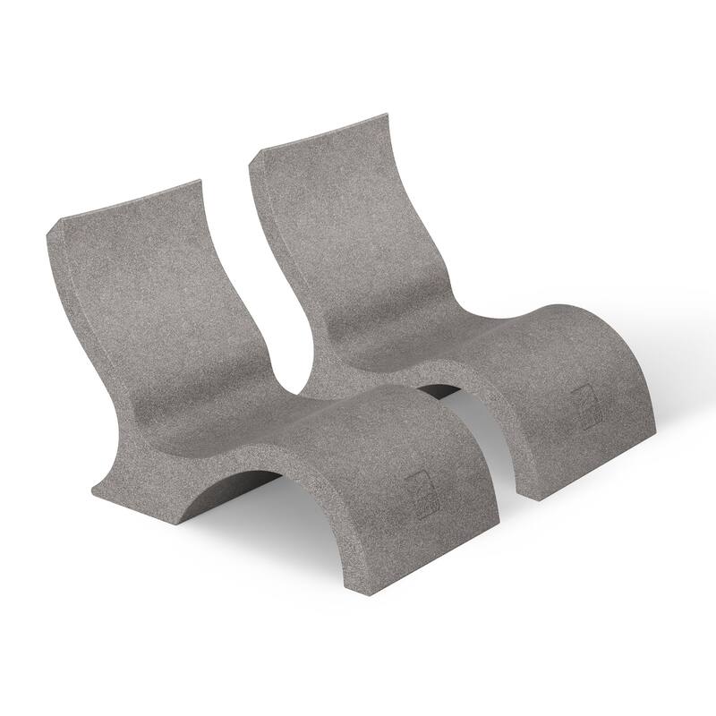 Ledge Lounger - Signature Lowback Chair - for in-Pool or On-Deck Use - Water Depths 0-9" - Set of 2 - Sandstone
