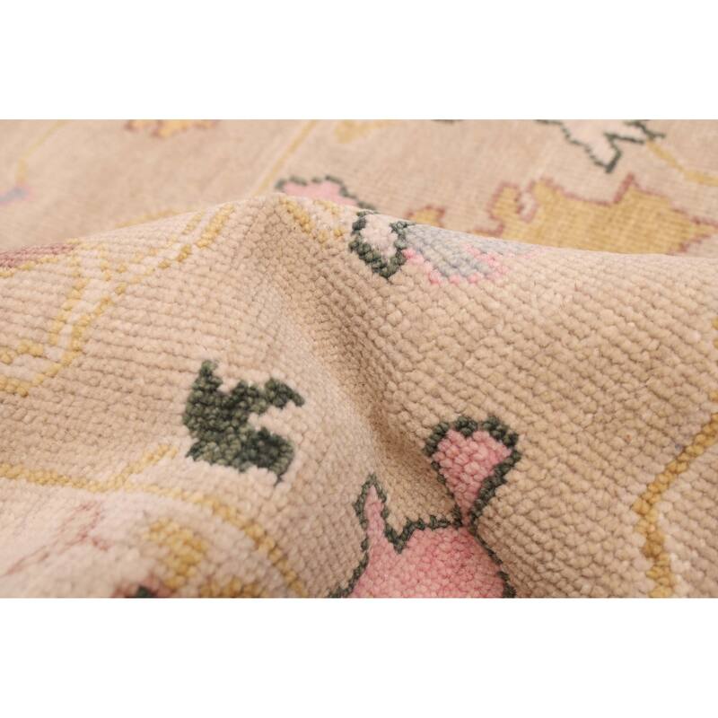 ECARPETGALLERY Hand-knotted Modern Oushak Light Khaki Wool Rug - 8'11 x 11'10