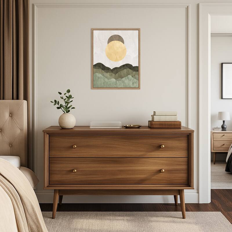 Rolling Hills and Textured Gray Sky by Sannel Larson Framed Canvas Wall Art Print